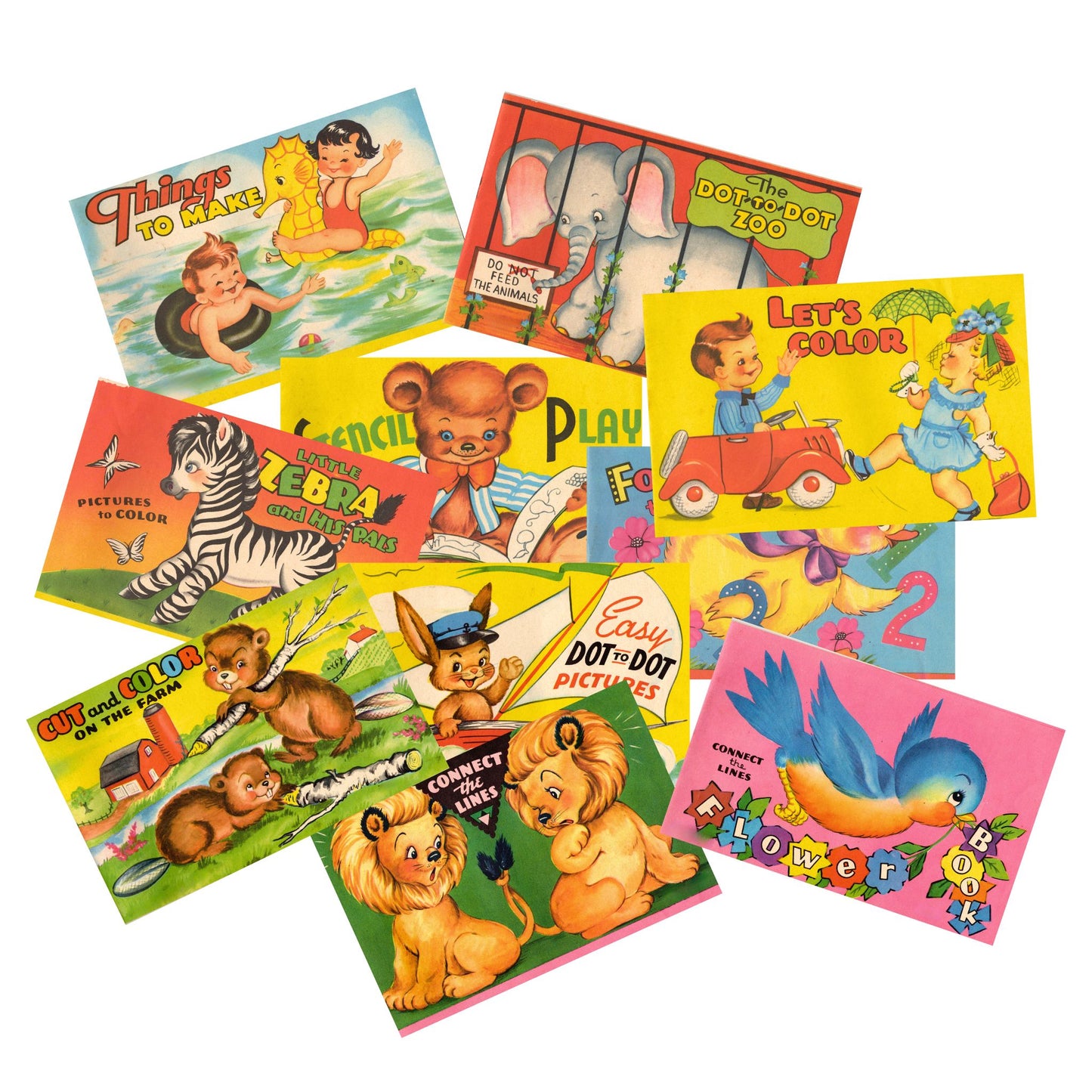 Vintage Activity Book Sticker Pack- Precut Stickers