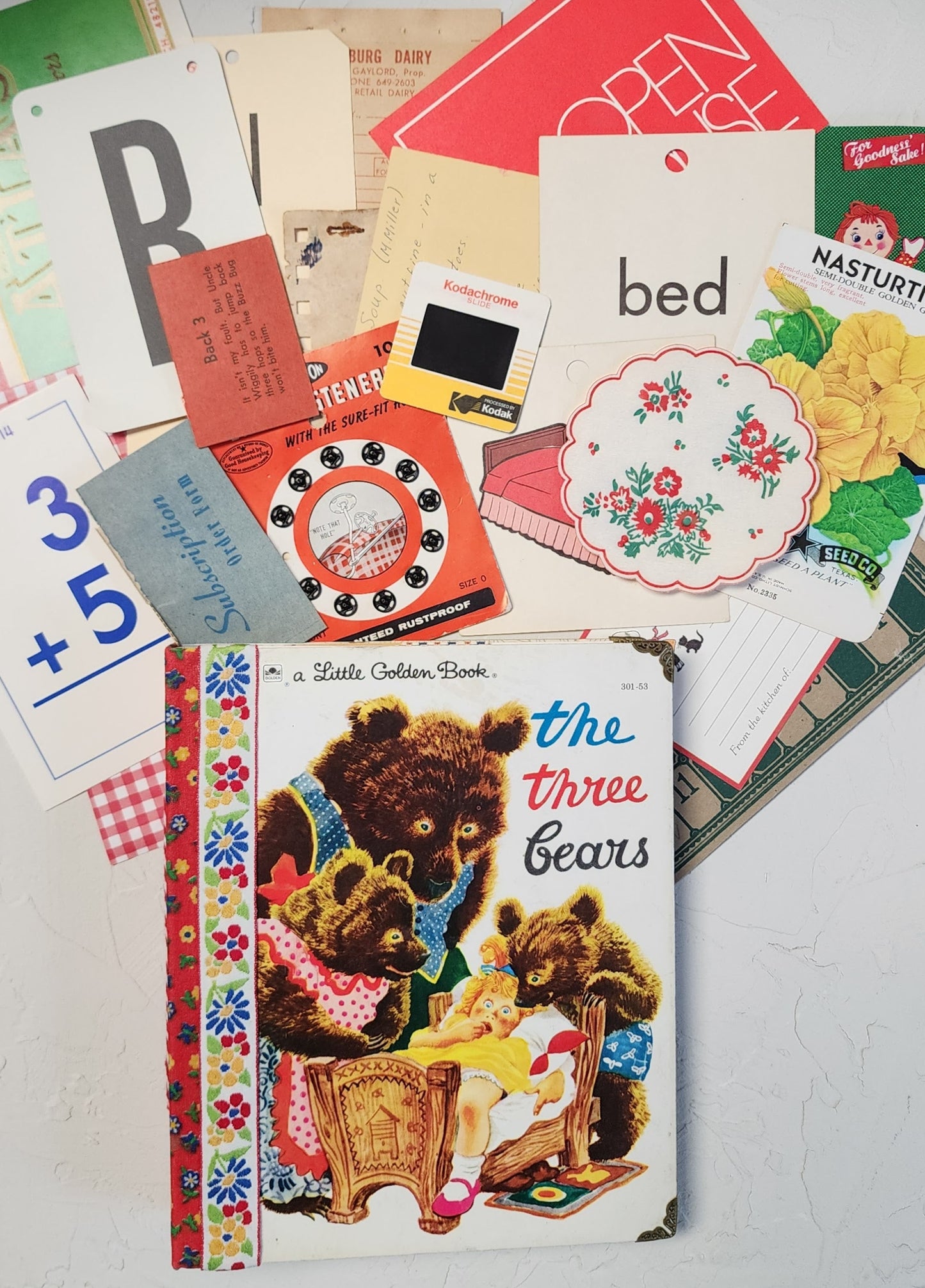 Vintage Little Golden Book  'The Three Bears' Journal and Accessories