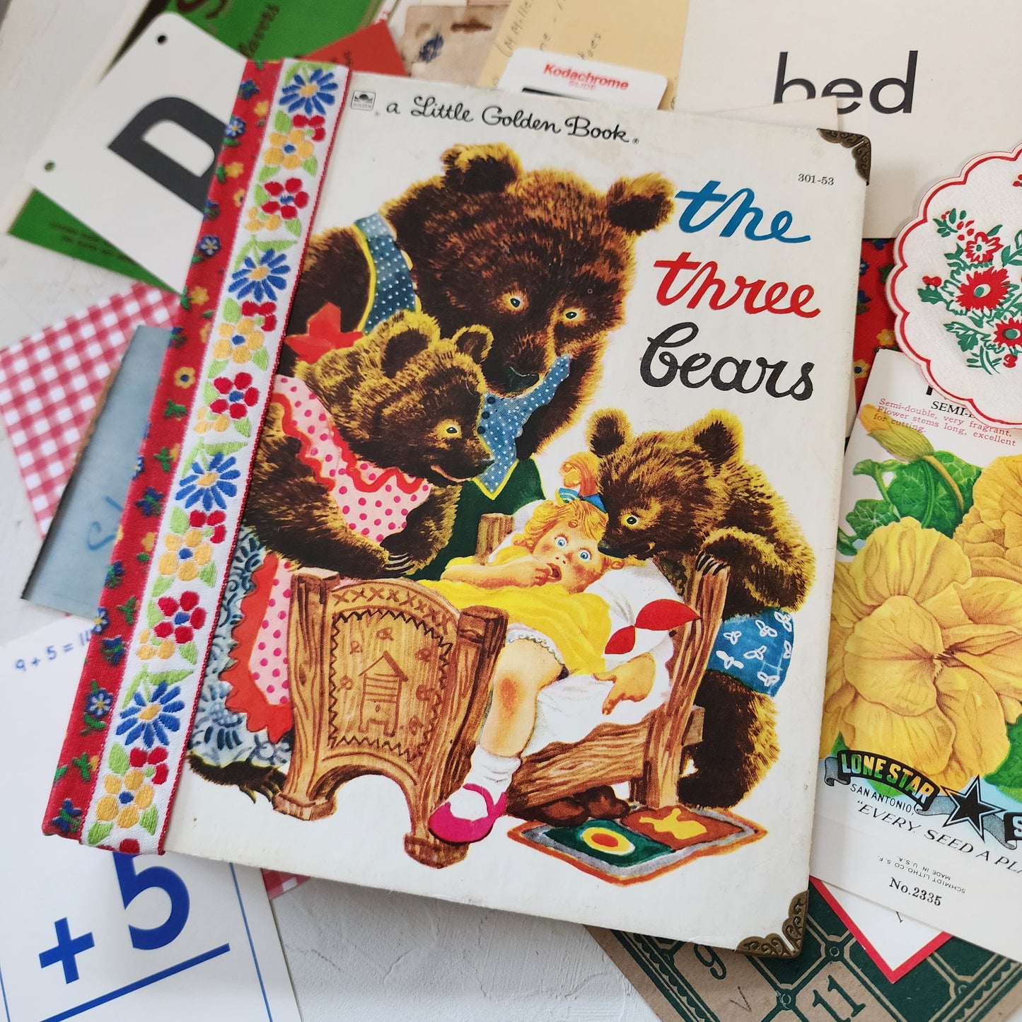 Vintage Little Golden Book  'The Three Bears' Journal and Accessories