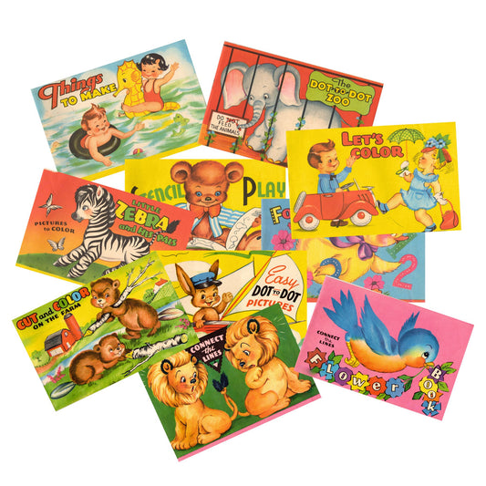 Vintage Activity Book Sticker Pack- Precut Stickers