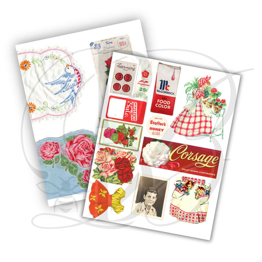 Garden Inspired Vintage Printable Collage Sheet: Printable Ephemera (Digital Download)